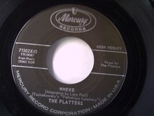 THE PLATTERS WHERE/WISH IT WERE ME MERCURY RECORDS 45 RPM record NEW VINYL