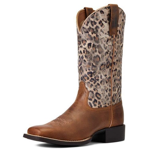 leopard square toe boots