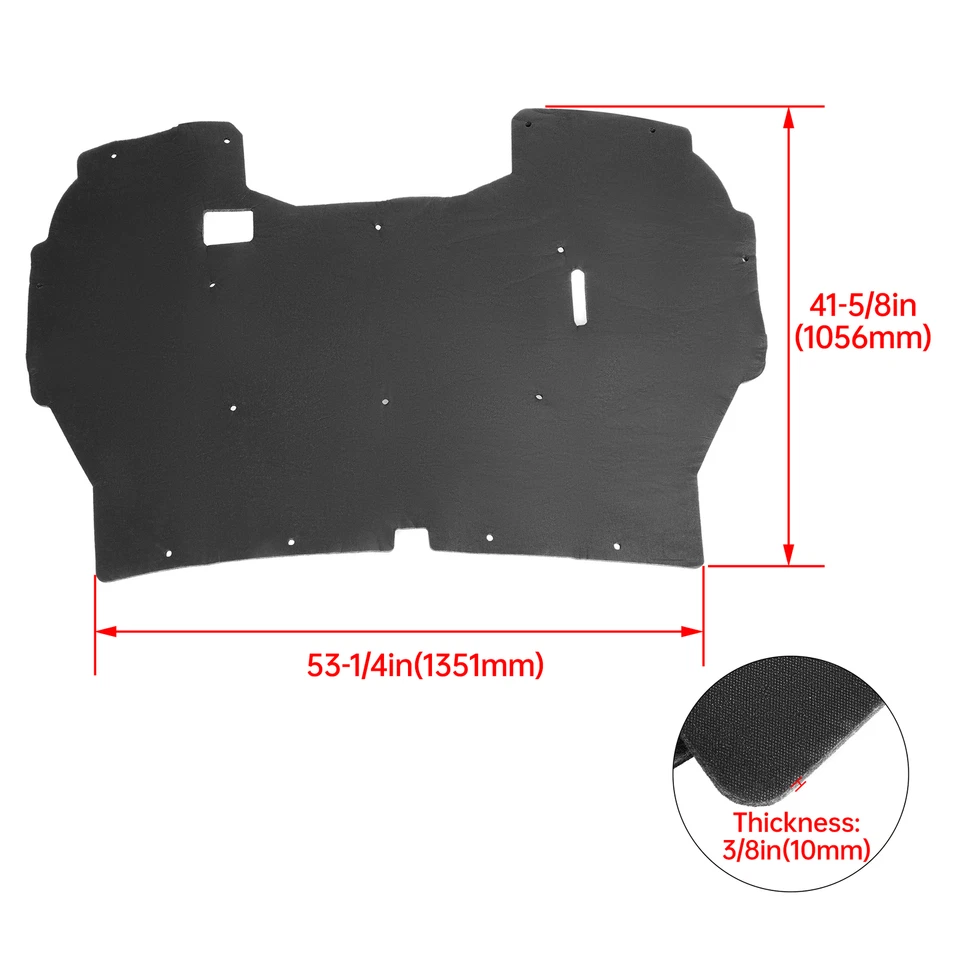Almohadilla aislante debajo del capó con clips para Ford F-150 1992-1996 y 92-1997 F-250 F-350 Foto 2 de 4