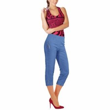 Ladies Cherry Berry Three Quarter Capri Trouser Cotton Stretchy Summer Casual