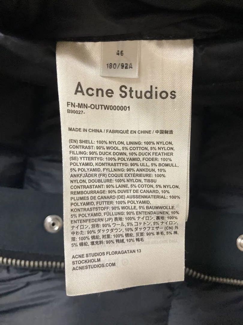 ACNE STUDIOS Men's Ful Zip Puffer Down Jacket Black Nylon Size 46