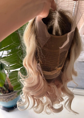 Carly Rooted Light Blonde Wavy Lace European 100% Echthaar Ombre Perücke