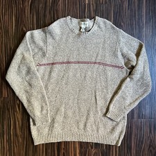 Vintage Eddie Bauer Pullover Crewneck Sweater Wool Brown Gray Size XL