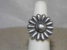 Sterling Silver Flower Ring Size 5.5 Adjustable