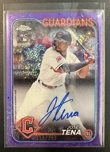2024 Topps Chrome Jose Tena Purple Speckle Auto RC #/299 Guardians #RA-JT