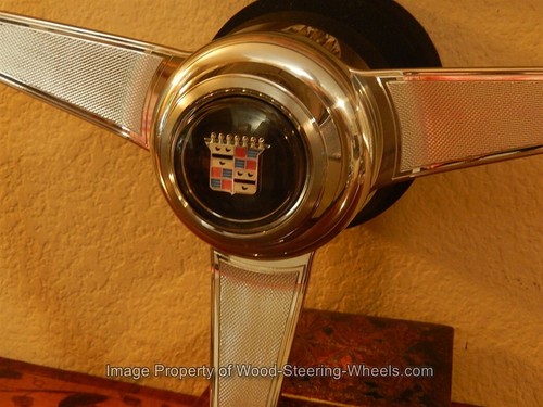 Cadillac NARDI Wood Steering Wheel Fits 1969 - 2004 Tilt Column Dark 15" NEW - Picture 9 of 24