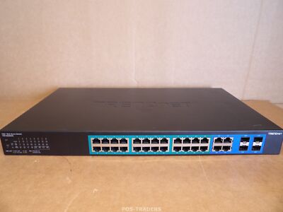 TRENDnet TPE-5028WS 28-Port Gigabit Web Smart PoE+ 370W 4x SFP Switch+ RACK EARS