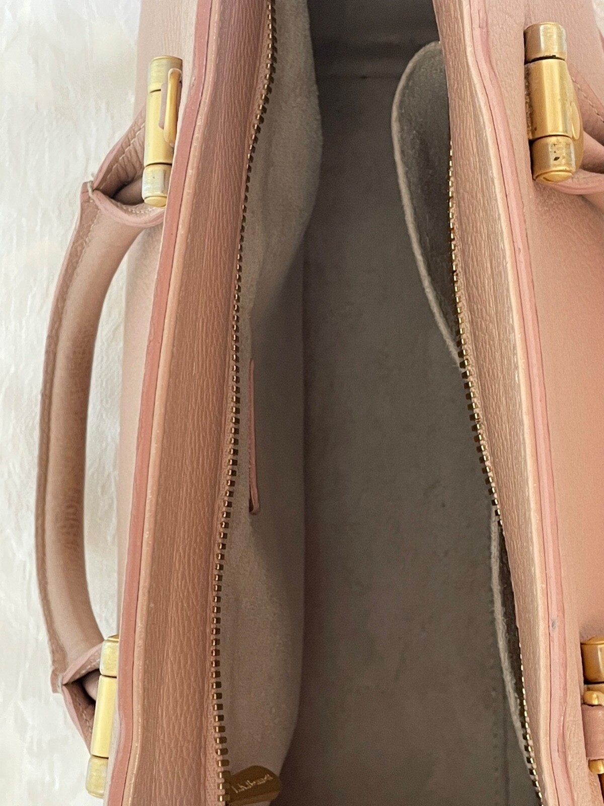 LK BENNETT LIGHT PINK LEATHER TOTE BAG image 7