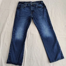 American Eagle Men's Bootcut Blue Jeans 100% Cotton Blue Denim 37x31 Y2K Style