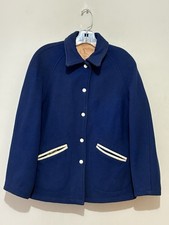 Vintage 1950s Varsity School Letterman Wool Jacket Womens M Faul  Crymes Blue