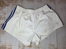 Vintage Adidas Shorts Mens XL White Trefoil Lined Running Track USA Genuine 70s