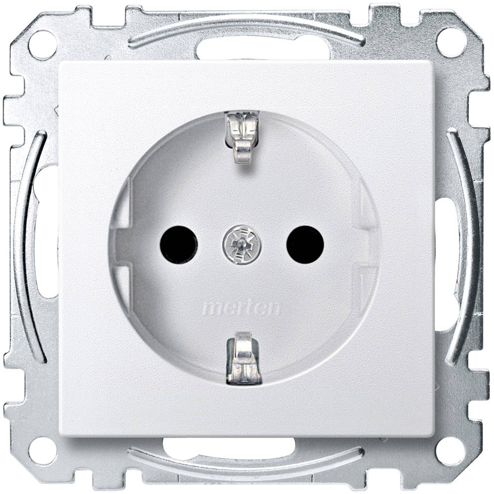 Merten Socket Polar White Thermoplastic CEE 7/3 7/4 Compatible