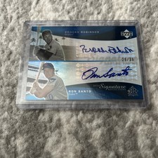 2005 UD Reflections Dual Autograph Brooks Robinson Ron Santo Blue HOF SP 35 Cubs