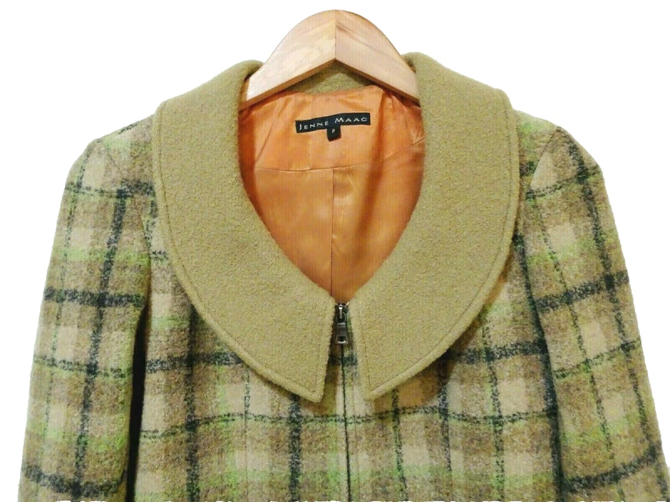 S De Colección Años 90 Y2K Jenne Maag Cuadros Boucle Destintado Preppy Niña Rica Falda Conjunto Traje Foto 3 de 4