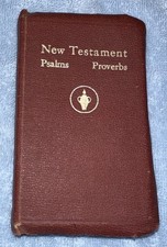 Vintage New Testament Psalms Proverbs Vest Pocket Bible Gideons  USA
