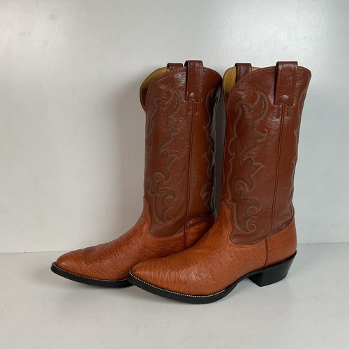Nocona Smooth Ostrich Cowboy Boots | USA Made | Exotic | Men’s 10.5 C - Picture 1 of 23