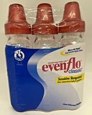 Evenflo Classic Baby Bottles 3 pack red sensitive 8oz VTG Vintage 2000