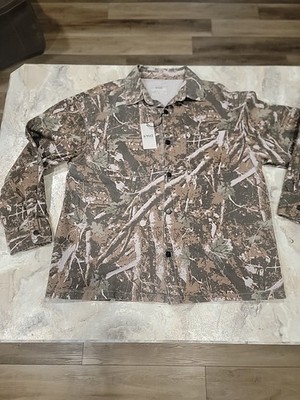Nomad Shirt Jacket Mens Large XL Tree Camo Twill Lined Shacket Craft & Flow NWT