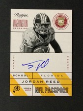 2013 Panini Prestige #37 Jordan Reed NFL Passport Signatures Washington Redskins