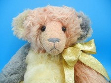 Artist Bear 16" by Karla Mahanna Pink Blue Mohair with Metallic Gold Skirt