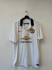 Manchester United Shirt Mens XL White Soccer Van Persie Nike Dri Fit 2014