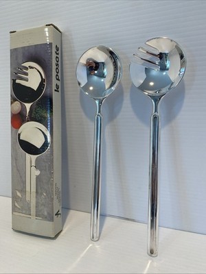 Vintage Haaro  Haakka Chrome Le Posate Stainless Steel Modern  Serving Spoons !