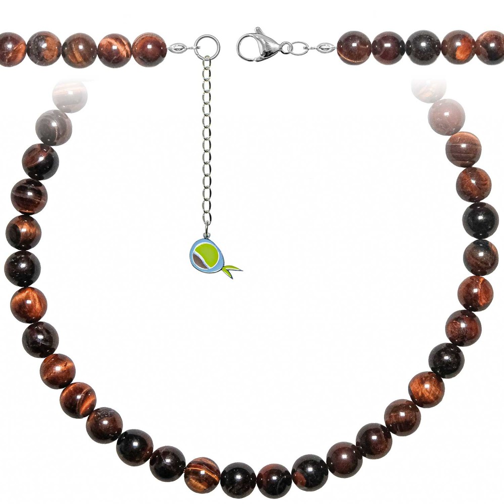 Collier oeil de boeuf et taureau, le cadeau d'anniversaire idéal avec ses perles 10 mm