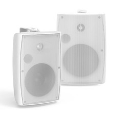 Passive Outdoor Speakers 5.25 Waterproof 300W Wall Mount Pair White Herdio Wired