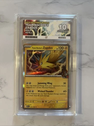 🔥ACE 10🔥 Pokémon TCG Team Rockets Zapdos Destined Rivals 070/182 Holo Rare