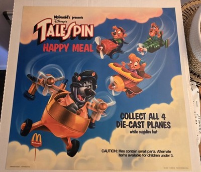 McDonald s DISNEY S TALE SPIN Happy Meal TRANSLITE sign 21.75'' 1990 