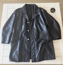 Manteau de pompier allemand en cuir, Berlin années 70