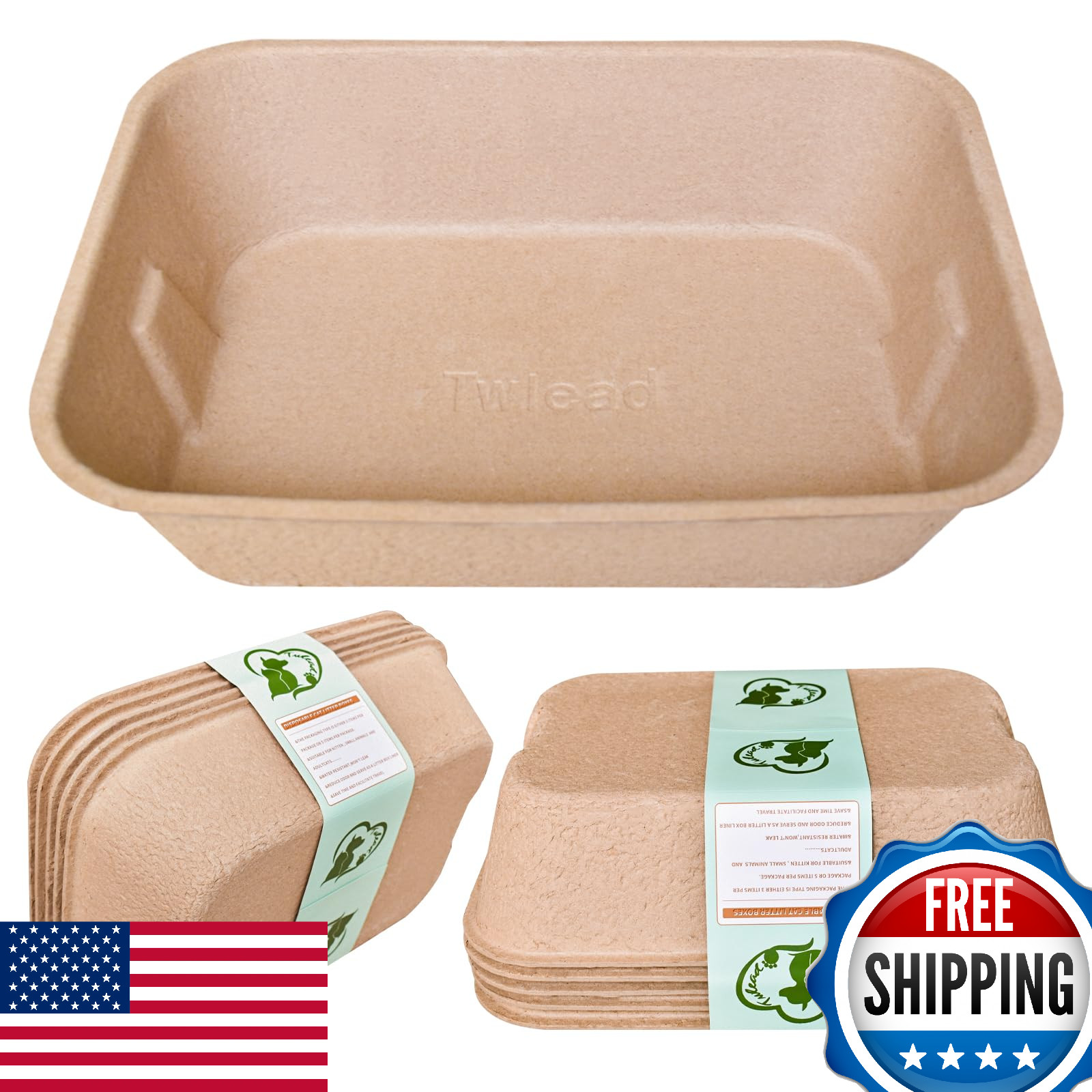 Eco-friendly Recycled Paper Cat Tray 16x