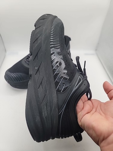Mens Hoka One One Bondi 7 Triple Black Size 10.5 M - Picture 2 of 10