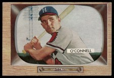 Danny O'Connell 1955 Bowman #44 Milwaukee Braves Vintage Baseball Card (wrinkle)