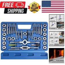 40pcs Metric Tap and Die Set, Metric Standard Rethreading Tool Kit, Coarse an...