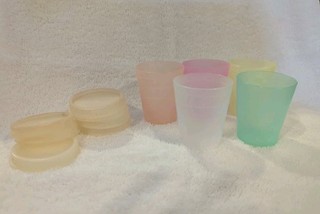 VINTAGE 1960's/70's SET (5) TUPPERWARE MIDGET MINI CONTAINERS WITH LIDS 2 OZ