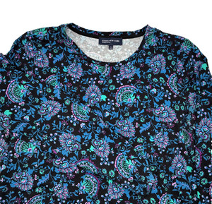 Chemise Jones Of New York Femme Taille L - Imprimé Floral Noir, Sans Manches, Occasion Très Bon état