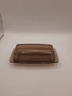 Vintage Pyrex Smoke Amber Glass Butter Dish 72-B Corning USA MCM