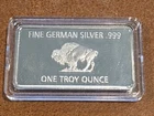 German Mint 1 oz Silver Bullion Bar Buffalo Design