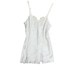 Linea Donatella Gown Womens Large White Satin Beaded Chemise Bridal Sleepwear