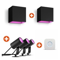Philips HUE KY01-183 Lily Spot Outdoor Stehleuchte Schwarz 3Er Set