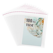 100 PCS 11.41x14.57 Inch Self Sealing Cellophane Clear Bag For 11x14 Print