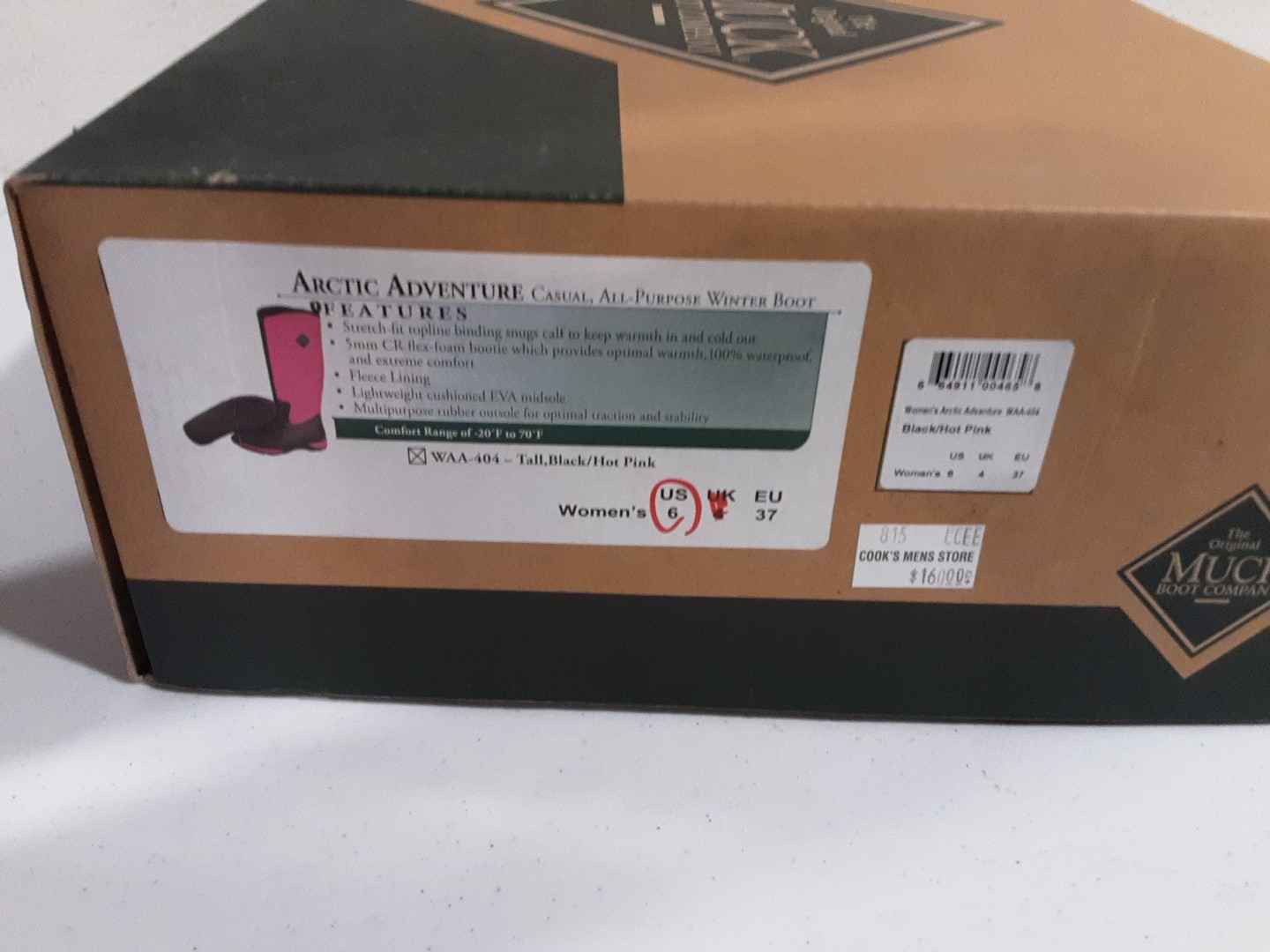 MUCK BOOT COMPANY Arctic Adventure Tall Boot Women's Size US 6 Pink