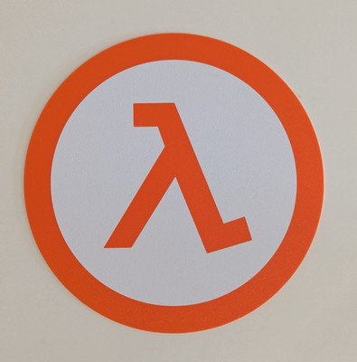 Half Life Logo Wall Sign ORANGE/WHITE Game CS FPS PC Valve 3d Print