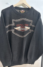 Vintage Harley Davidson Embroidered Genuine USA Motorcycle Sweater Men's XL