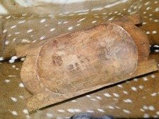 Carved Wooden Dough Bowl Primitive Wood Trencher Tray Rustic Home Decor 20"