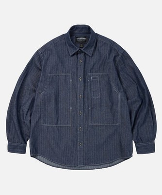 Frizmworks DENIM CARPENTER POCKET WORK SHIRT _ INDIGO STRIPE / MEN / S~XL