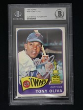 1965 Topps #340 Tony Oliva BGS Authentic HAND SIGNED AUTO 
