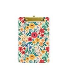 Small Plastic Clipboard A5 Memo Clip Board Low Profile 6x9 Inch Flowers