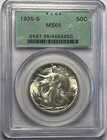 1935-S Walking Liberty Half Dollar - PCGS MS-65; Stunning Gem 50C!